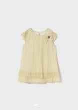 Load image into Gallery viewer, Mayoral Baby Girl Pleated Gold Dress

