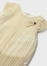 Load image into Gallery viewer, Mayoral Baby Girl Pleated Gold Dress
