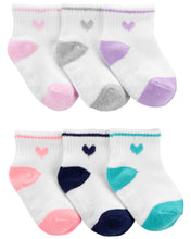 Afbeelding in Gallery-weergave laden, Carter&#39;s Baby Girl 6pk Hearts Socks
