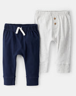 Carter's 2pc Baby Boy Grey/ Navy Soft Pants Set