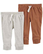 Carter's 2pc Baby Boy Grey/Brown Soft Pant Set