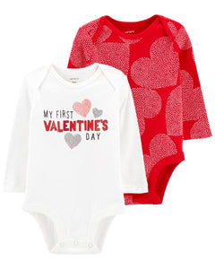 Carter's 2pc Baby Neutral First My First Valentine's Day Bodysuit Set