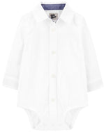 OshKosh Baby Boy White Long Sleeve Bodysuit Shirt