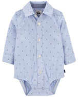 OshKosh Baby Boy Blue Anchor Long Sleeve Bodysuit Shirt