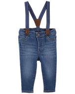 OshKosh Baby Boy Blue Jeans with Suspender Set