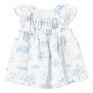 Carter's Baby Girl Ivory Blue Printed Dress