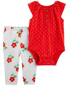 Carter's 2pc Baby Girl Red Dots Bodysuit & Legging Set