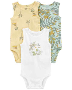 Carter's 3pc Baby Boy Rain Forest Bodysuits Set