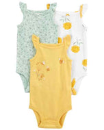 Carter's 3pc Baby Girl Bee Floral Bodysuits Set