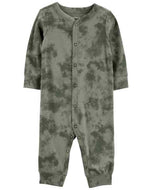 Carter's Baby Boy Green Tie Dye Snap-Up Footless Coverall