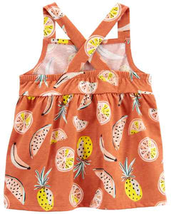 Carter's 2pc Baby Girl Brown Fruit Top and Short Set