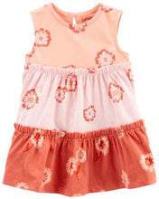 Load image into Gallery viewer, Carter&#39;s Baby Girl Orange Floral Tiered Dress
