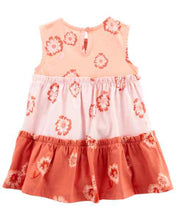 Cargar imagen en el visor de la galería, Carter&#39;s Baby Girl Orange Floral Tiered Dress
