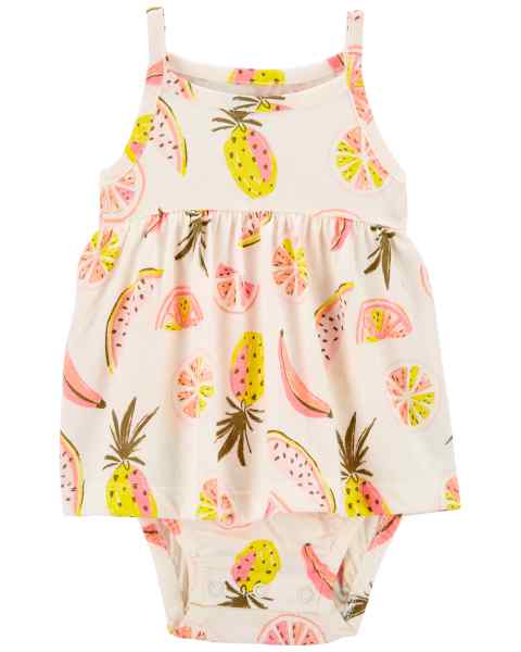 Carter's Baby Girl Pink Fruity Sunsuit