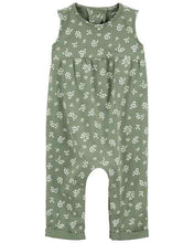 Load image into Gallery viewer, Carter&#39;s Baby Girl Green Floral Jumpsuit
