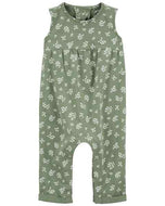 Carter's Baby Girl Green Floral Jumpsuit