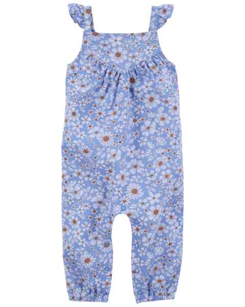 Carter's Baby Girl Blue Floral Jumpsuit