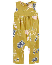 Load image into Gallery viewer, Carter&#39;s Baby Girl Mustard Floral Jumpsuit
