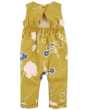 Load image into Gallery viewer, Carter&#39;s Baby Girl Mustard Floral Jumpsuit
