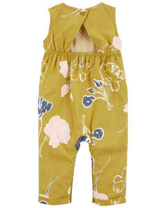 Carter's Baby Girl Mustard Floral Jumpsuit