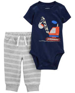 Carter's 2pc Baby Boy Navy Bodysuit and Gray Pants Set