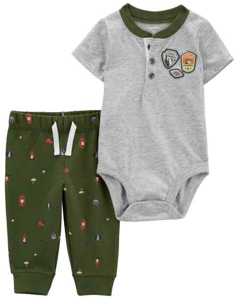Carter's 2pc Baby Boy Tiny Ranger Bodysuit and Green Pants Set