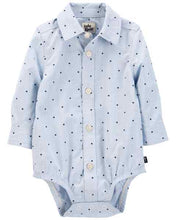 Carregar imagem no visualizador da galeria, Camisa Body Manga Longa OshKosh Baby Boy Boy Azul Âncora
