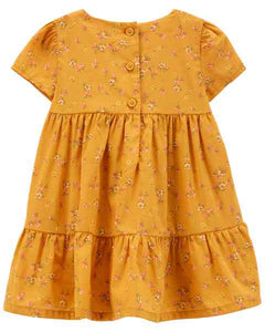 OshKosh Baby Girl Golden Floral Print Tiered Dress