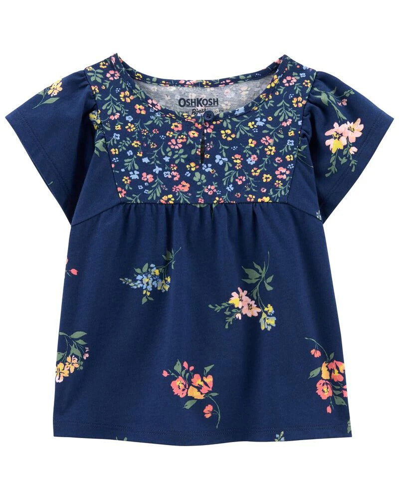 OshKosh Baby Girl Navy Floral Top