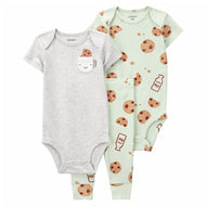 Carter's 3pc Baby Boy Cookie Bodysuits and Pants Set