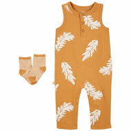 Carter's 2pc Baby Boy Feather Jumpsuit & Socks Set