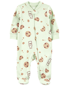 Carter's Baby Neutral Milk & Cookies 2-Way Zip Coverall Sleep & Play