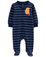 Carter's Baby Boy Navy Dino Zip-Up Footie Coverall Sleepwear