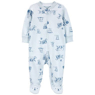 Carter's Baby Boy Blue Bears Zip-Up Footie Coverall Sleepwear