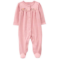 Carter's Baby Girl Pink Flowers Snap-Up Footie Coverall Sleepwear