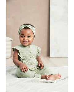 Carter's 2pc Baby Girl Sage Jumpsuit and Head Wrap Set