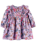 OshKosh Baby Girl Lila Floral Long Sleeve Dress