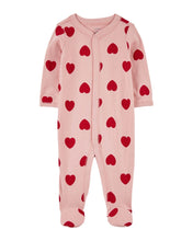 Afbeelding in Gallery-weergave laden, Carter&#39;s Baby Girl Red Hearts Valentine Snap-Up Footie Coverall
