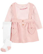 Carter's 3pc Baby Girl Valentine Jumper Set