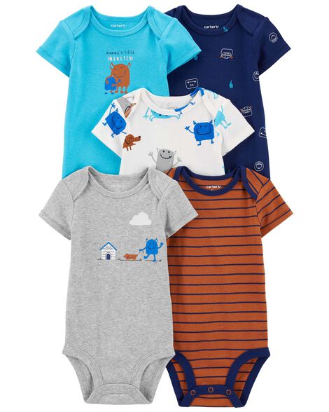 Carter's 5pc Baby Boy Monsters Bodysuit Set