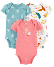 Load image into Gallery viewer, Carter&#39;s 3pc Baby Girl Butterfly and Hearts Bodysuits Set
