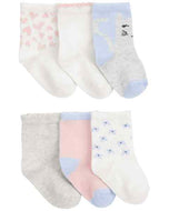 Carter's Baby Girl 6pk Pink/Blue Socks