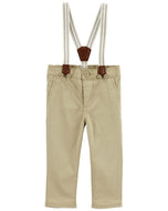 Oshkosh Baby Boy Khaki Pants With Suspenders Set