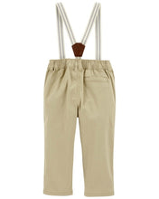 Load image into Gallery viewer, Oshkosh Baby Boy Khaki Pants With Suspenders Set
