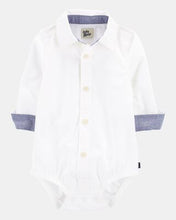 Load image into Gallery viewer, OshKosh Baby Boy White Long Sleeve Bodysuit Shirt
