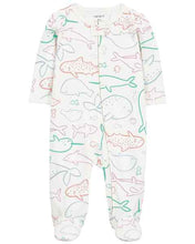 Cargar imagen en el visor de la galería, Carter&#39;s Baby Girl Sea Animals Zip-Up Footie Coverall Sleepwear
