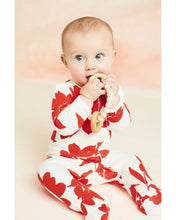 Cargar imagen en el visor de la galería, Carter&#39;s Baby Girl Orange Floral Zip-Up Footie Coverall Sleepwear
