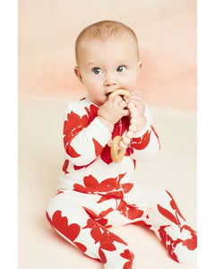 Carter's Baby Girl Orange Floral Zip-Up Footie Coverall Sleepwear