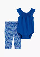 Carter's 2pc Baby Girl Blue Bodysuit and Pants Set
