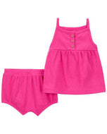 Carter's 2pc Baby Girl Pink Top & Diaper Cover Set